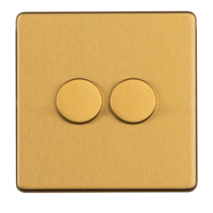 Eurolite 2 Gang Dimmer - Satin brass