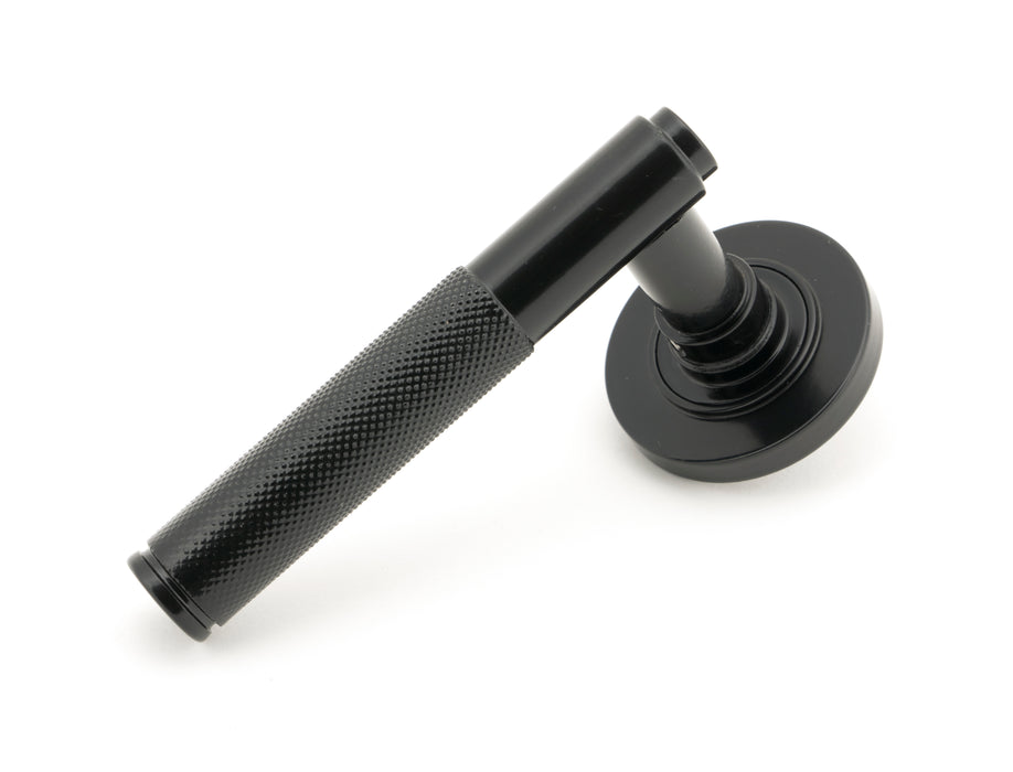 Black Brompton Lever on Rose Set (Plain)