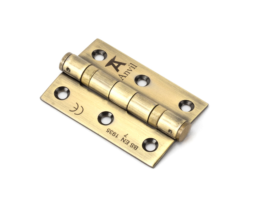 Aged Brass 3" Ball Bearing Butt Hinge (pair) ss