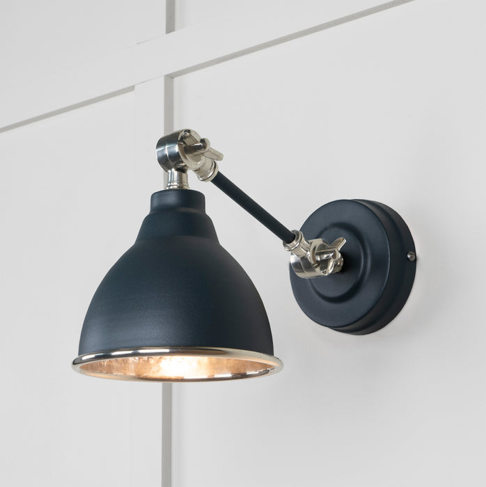 Hammered Nickel Brindley Wall Light in Soot