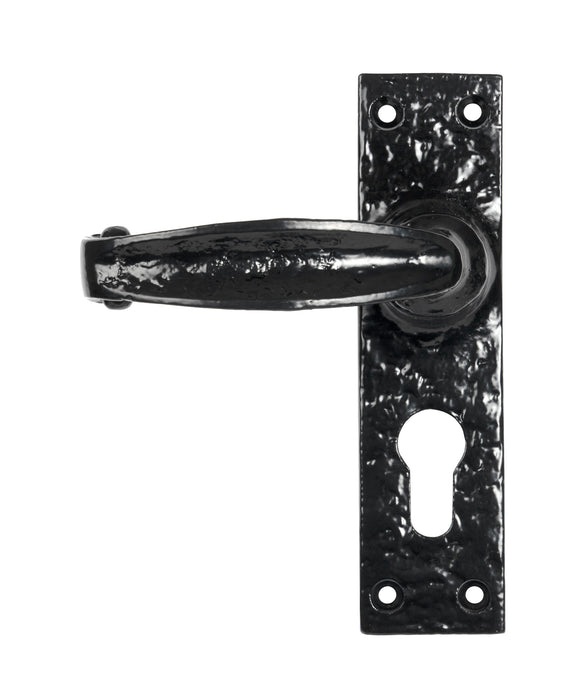 Black Lever Euro Lock Set