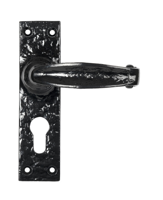 Black Lever Euro Lock Set