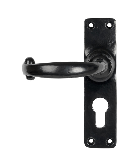 Black MF Lever Euro Lock Set