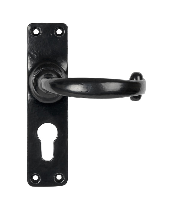 Black MF Lever Euro Lock Set