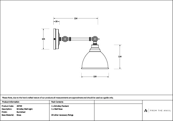 Burnished Brindley Wall Light