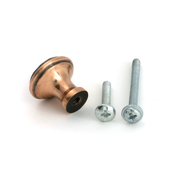 Polished Bronze Hammered Cabinet Knob - Small