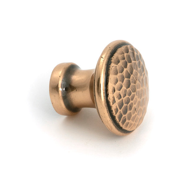 Polished Bronze Hammered Cabinet Knob - Medium