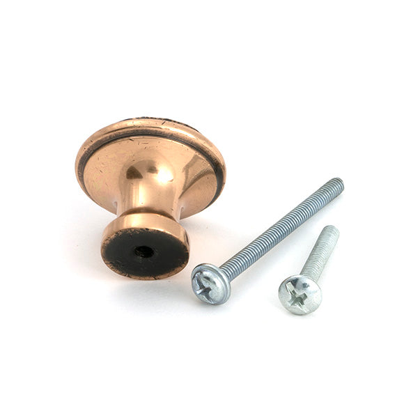 Polished Bronze Hammered Cabinet Knob - Medium