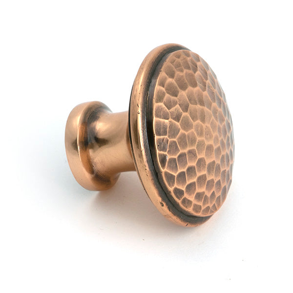 Polished Bronze Hammered Cabinet Knob - Large