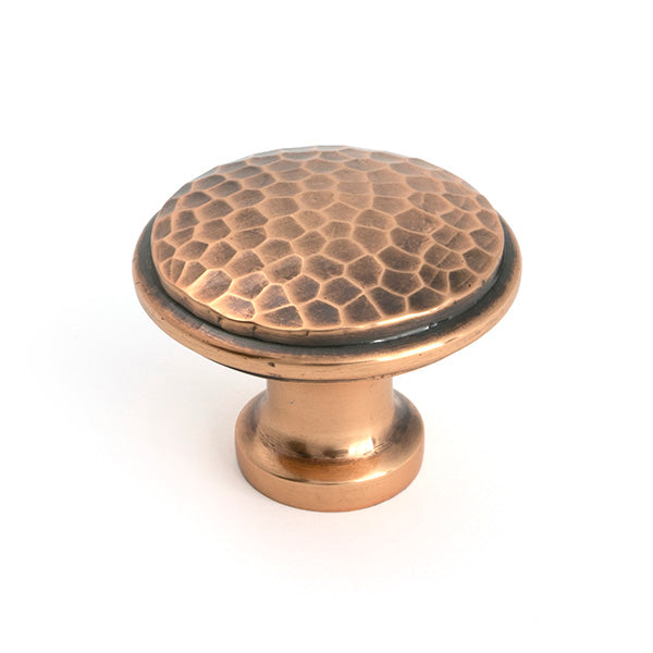 Polished Bronze Hammered Cabinet Knob - Large