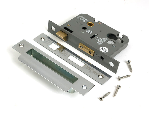 Polished Chrome 3" Euro Profile Sash Lock