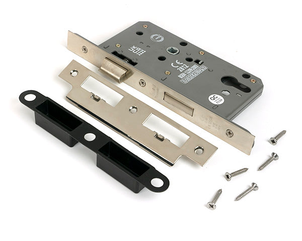 Polished Nickel Euro Din Sash Lock - 60mm Backset/72mm Centre