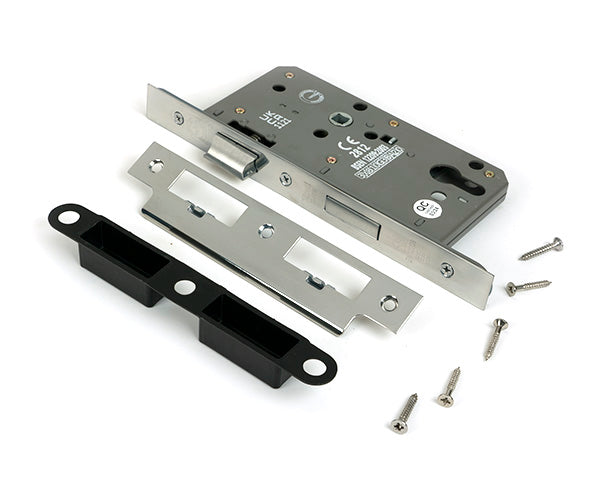 Polished SS Euro Din Sash Lock - 60mm Backset/72mm Centre