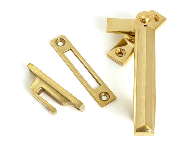 Polished Brass Locking Art Deco Fastener - RH