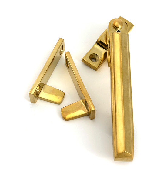 Polished Brass Night-Vent Locking Art Deco Fastener