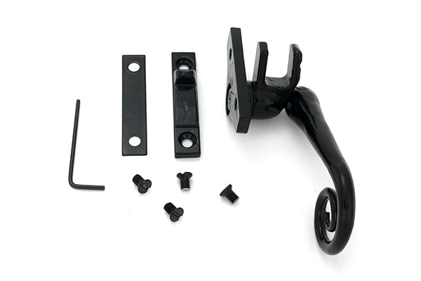 Black Night-Vent Locking Monkeytail Fastener (Steel Window)