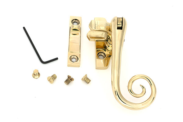 Polished Brass Night-Vent Locking Monkeytail Fastener (Steel Window)