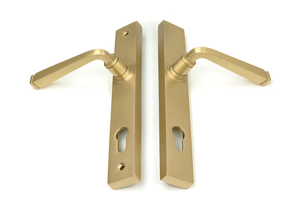 Satin Brass Avon Slimline Lever Espag. Lock Set