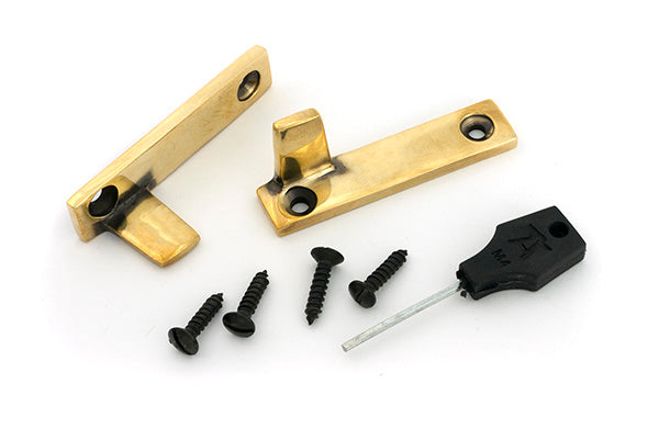 Aged Brass Night-Vent Locking Brompton Fastener