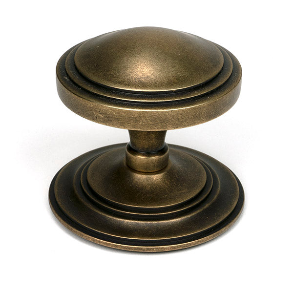 Burnished Brass Art Deco Centre Door Knob
