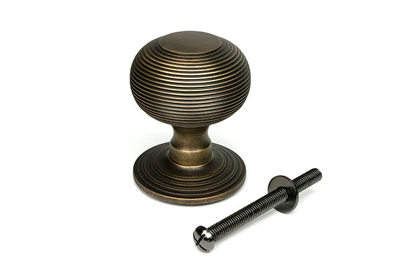Burnished Brass Beehive Centre Door Knob