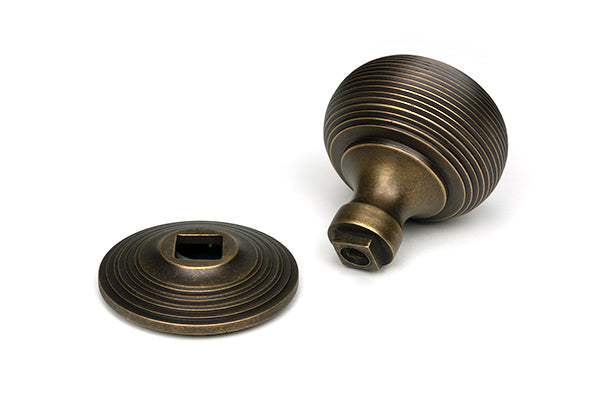 Burnished Brass Beehive Centre Door Knob