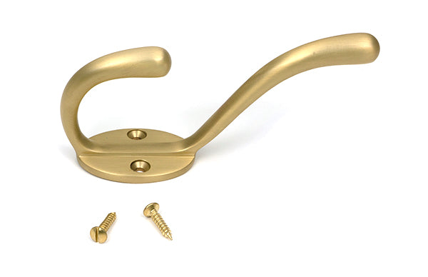 Satin Brass Newbury Hat & Coat Hook