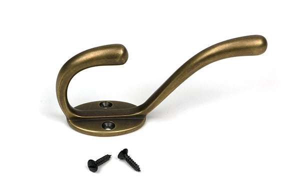 Burnished Brass Newbury Hat & Coat Hook