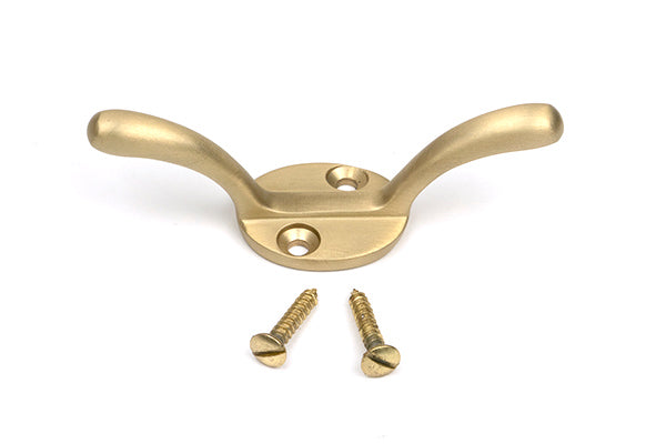 Satin Brass Newbury Cleat Hook