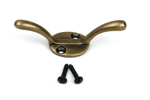 Burnished Brass Newbury Cleat Hook