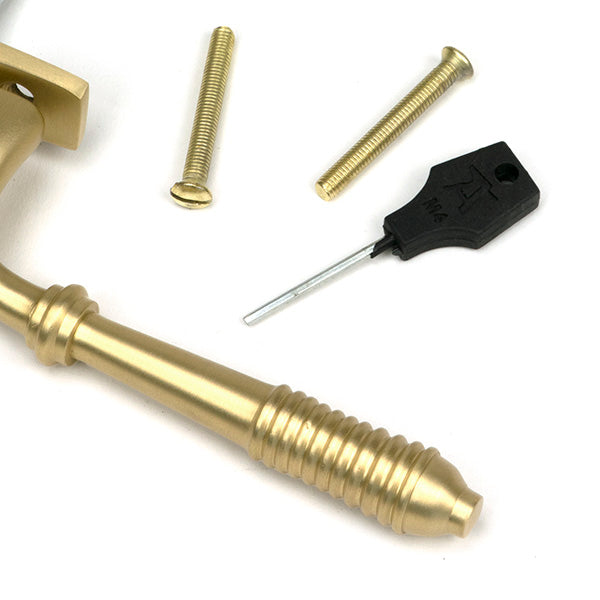 Satin Brass Reeded Espag - LH