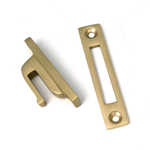 Satin Brass Locking Reeded Fastener