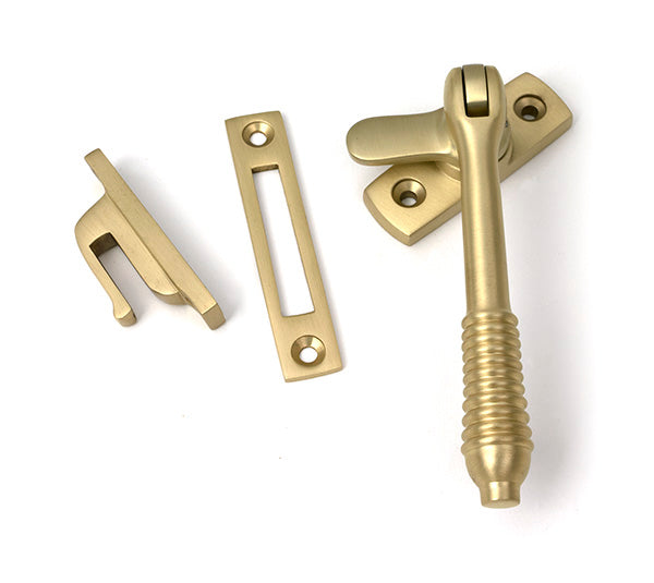 Satin Brass Locking Reeded Fastener