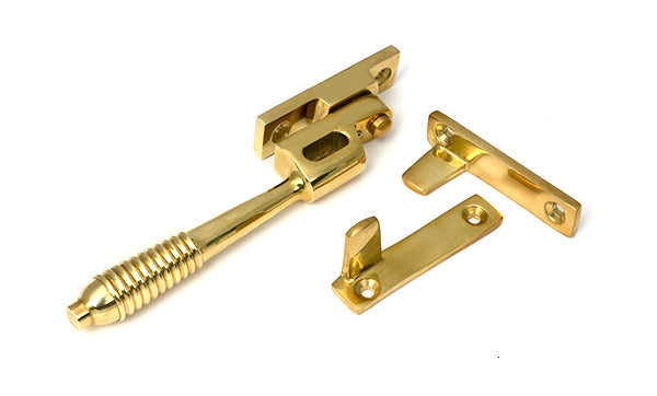 Polished Brass Night-Vent Locking Reeded Fastener