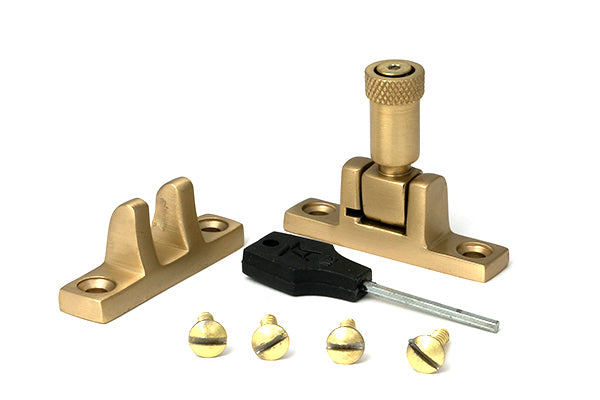 Satin Brass Brompton Brighton Fastener - Narrow (Square)