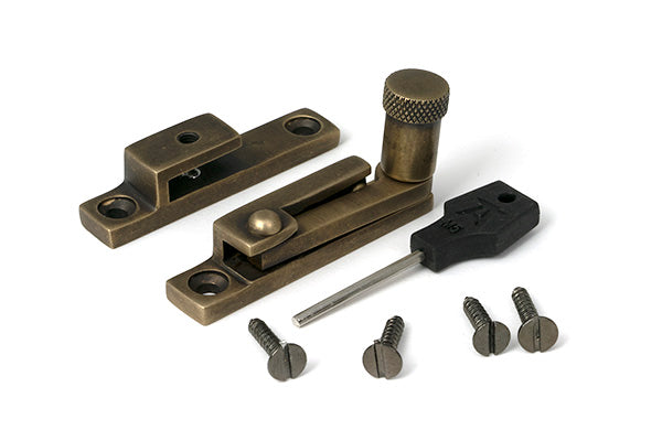Burnished Brass Brompton Quadrant Fastener - Narrow
