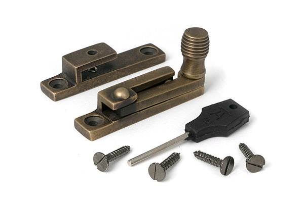 Burnished Brass Beehive Quadrant Fastener - Narrow