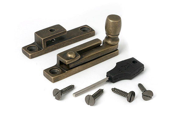 Burnished Brass Mushroom Quadrant Fastener - Narrow