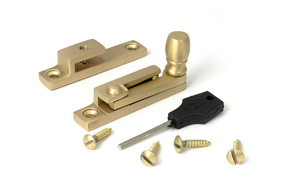 Satin Brass Mushroom Quadrant Fastener - Narrow