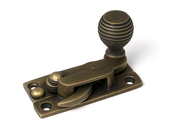 Burnished Brass Beehive Sash Hook Fastener
