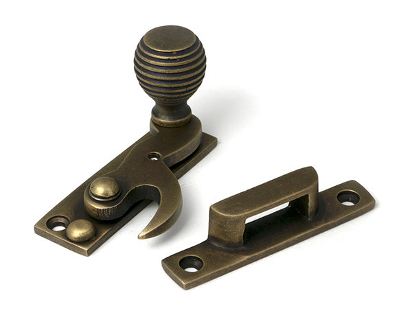 Burnished Brass Beehive Sash Hook Fastener