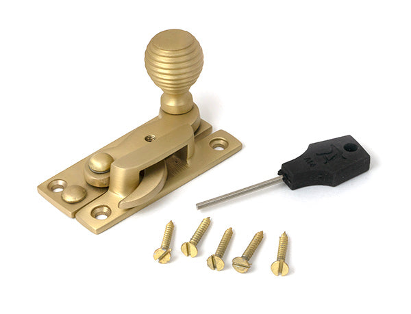 Satin Brass Beehive Sash Hook Fastener