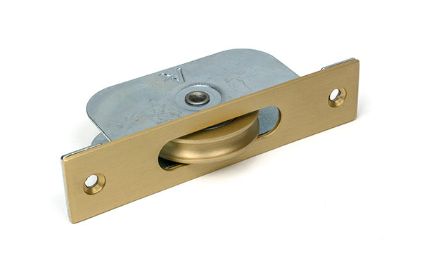 Satin Brass Square Ended Sash Pulley 75kg