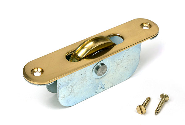 Lacquered Brass Radiused Sash Pulley 75kg