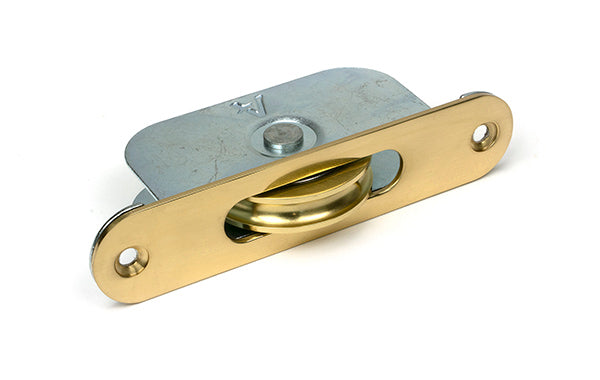 Lacquered Brass Radiused Sash Pulley 75kg