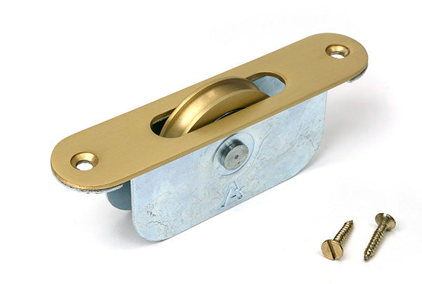 Satin Brass Radiused Sash Pulley 75kg