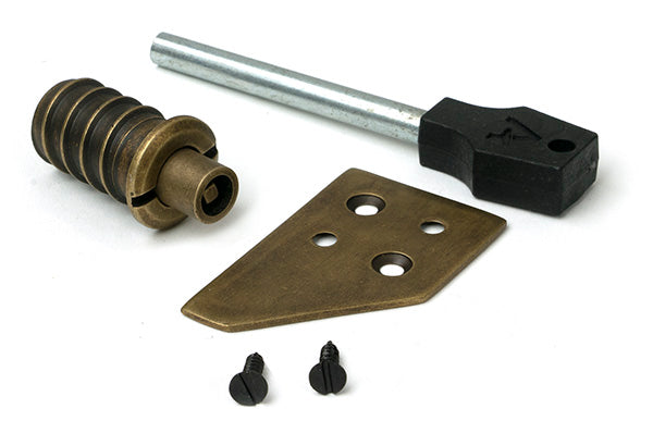 Burnished Brass Key-Flush Sash Stop