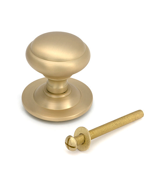 Satin Brass Round Centre Door Knob