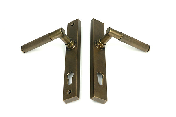 Burnished Brass Brompton Slimline Lever Espag. Lock Set