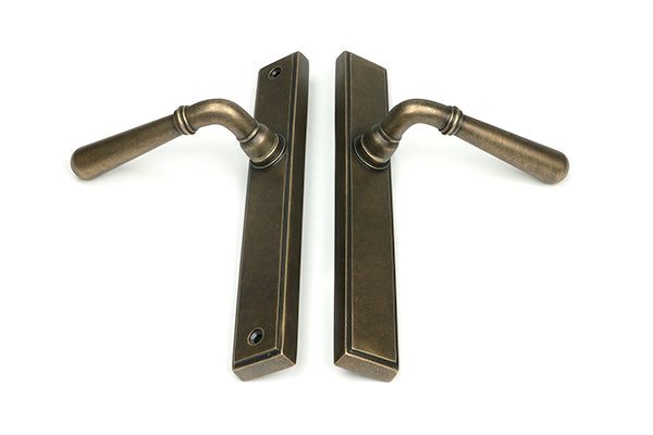 Burnished Brass Newbury Slimline Lever Espag. Latch Set